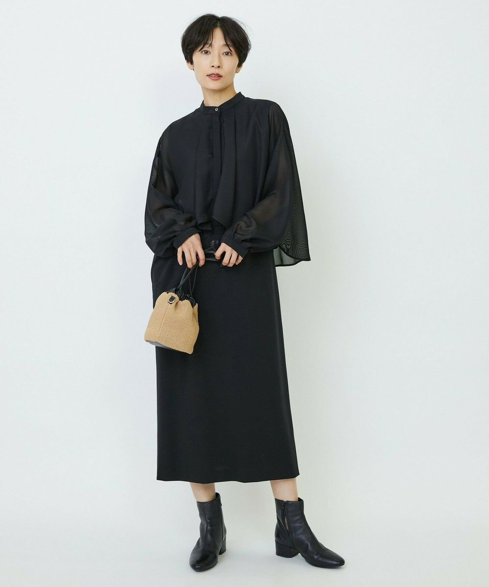 feerique feerique メッシュ×ジャージドッキングワンピース ブラック