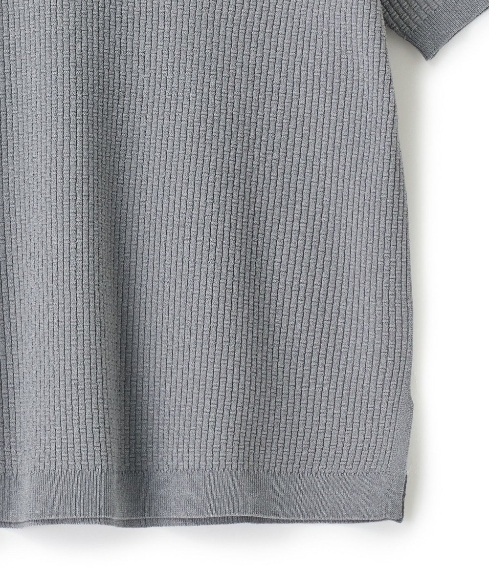 MEN'S BIGI バンブーリンクス スキッパーニットポロ グレー