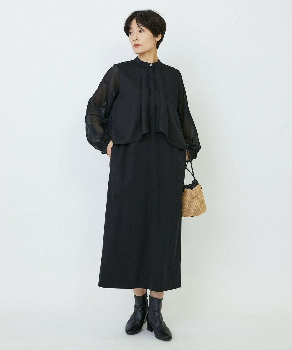 feerique feerique メッシュ×ジャージドッキングワンピース ブラック