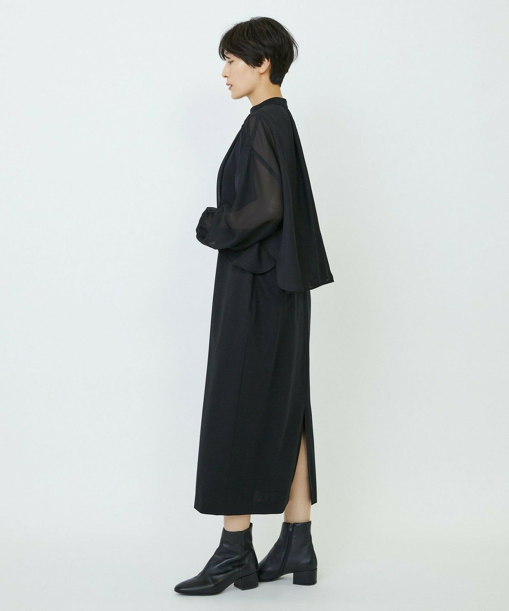 feerique feerique メッシュ×ジャージドッキングワンピース ブラック
