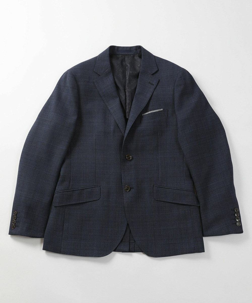 MEN'S BIGI ミックスヤーン/ホップサックテーラードジャケット ネイビー