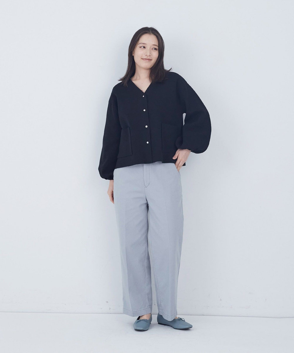 ADIEU TRISTESSE COTTON SURFミラノリブカーディガン ブラック