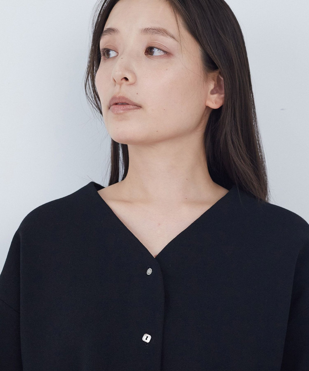 ADIEU TRISTESSE COTTON SURFミラノリブカーディガン ブラック