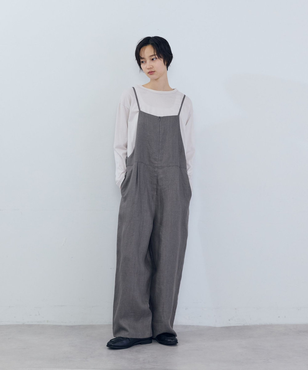 ADIEU TRISTESSE リネンサロペット カーキ