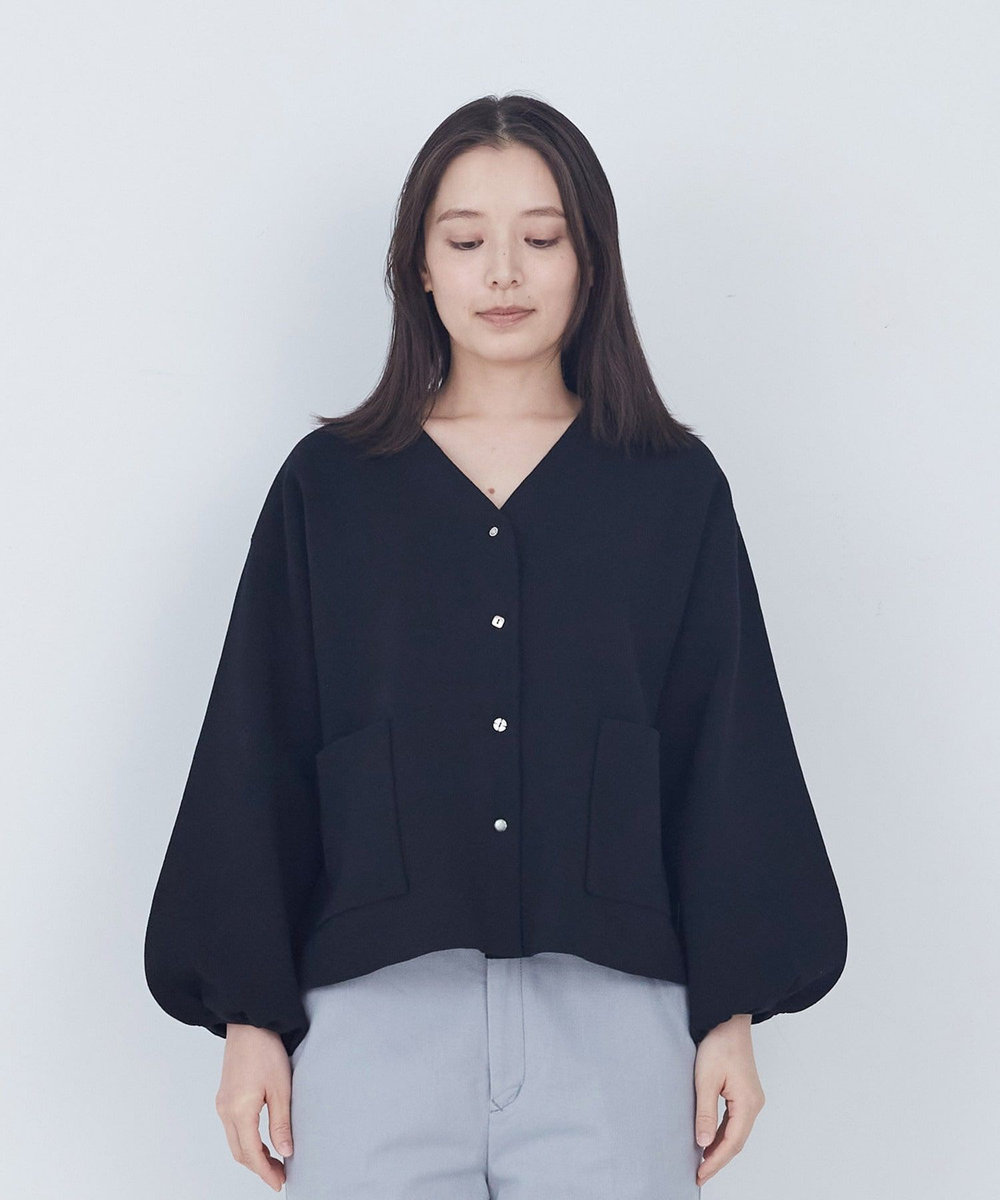 ADIEU TRISTESSE COTTON SURFミラノリブカーディガン ブラック