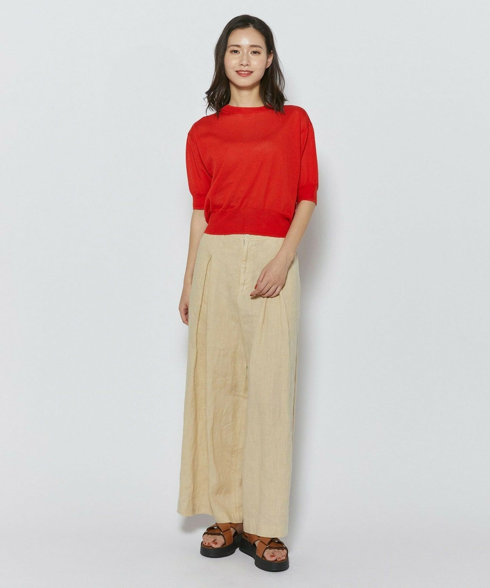 L'EQUIPE ［eclat 2026年5月号掲載商品］ピュアリネンガーメントダイパンツ ベージュ