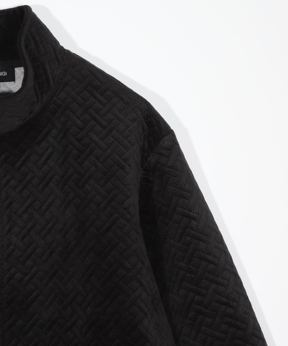 MEN'S BIGI ベロアキルトステッチブルゾン ブラック