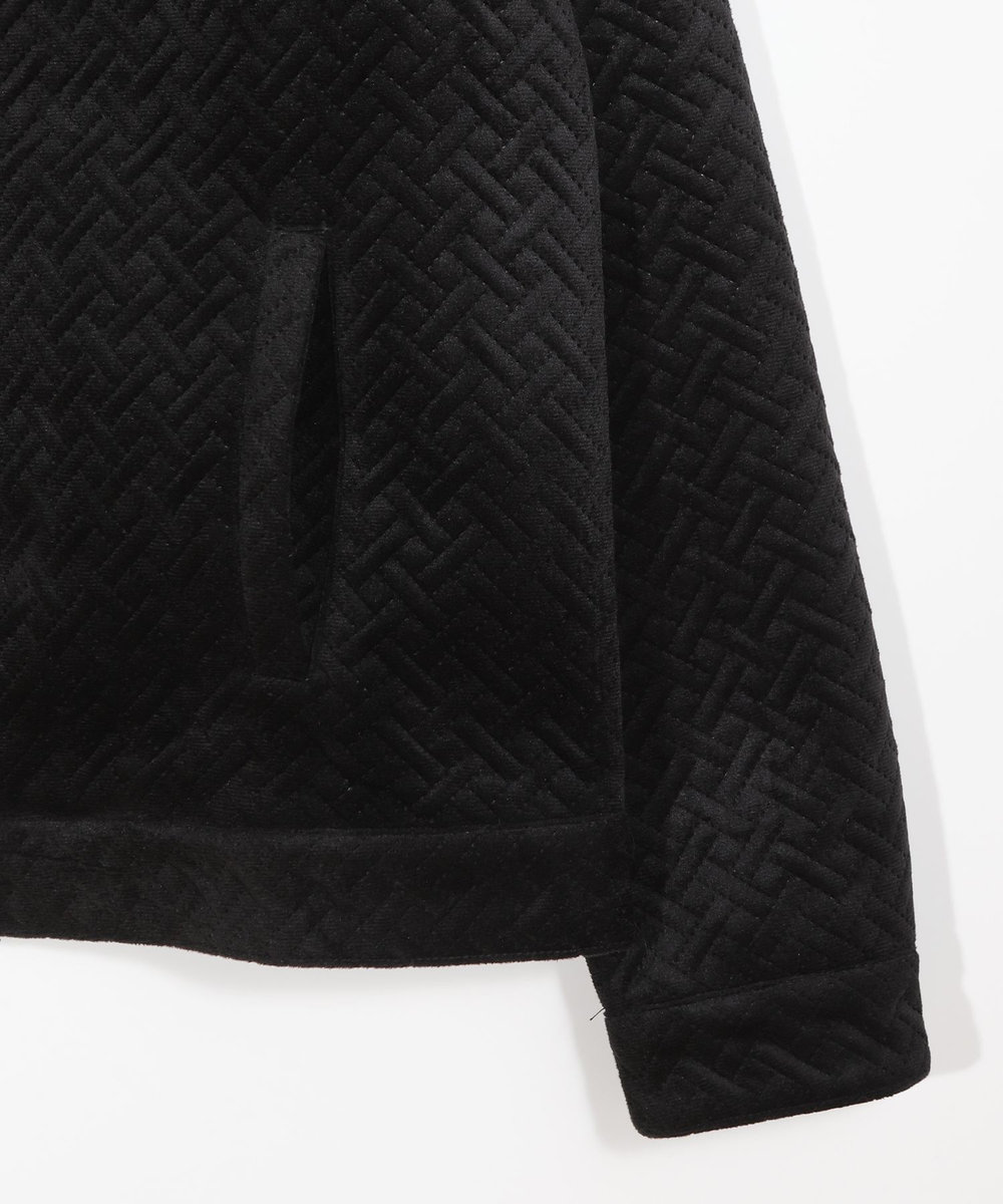 MEN'S BIGI ベロアキルトステッチブルゾン ブラック