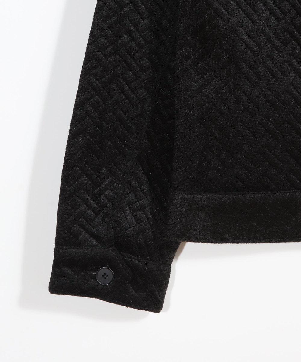 MEN'S BIGI ベロアキルトステッチブルゾン ブラック