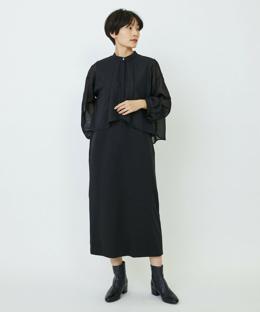 feerique feerique メッシュ×ジャージドッキングワンピース ブラック