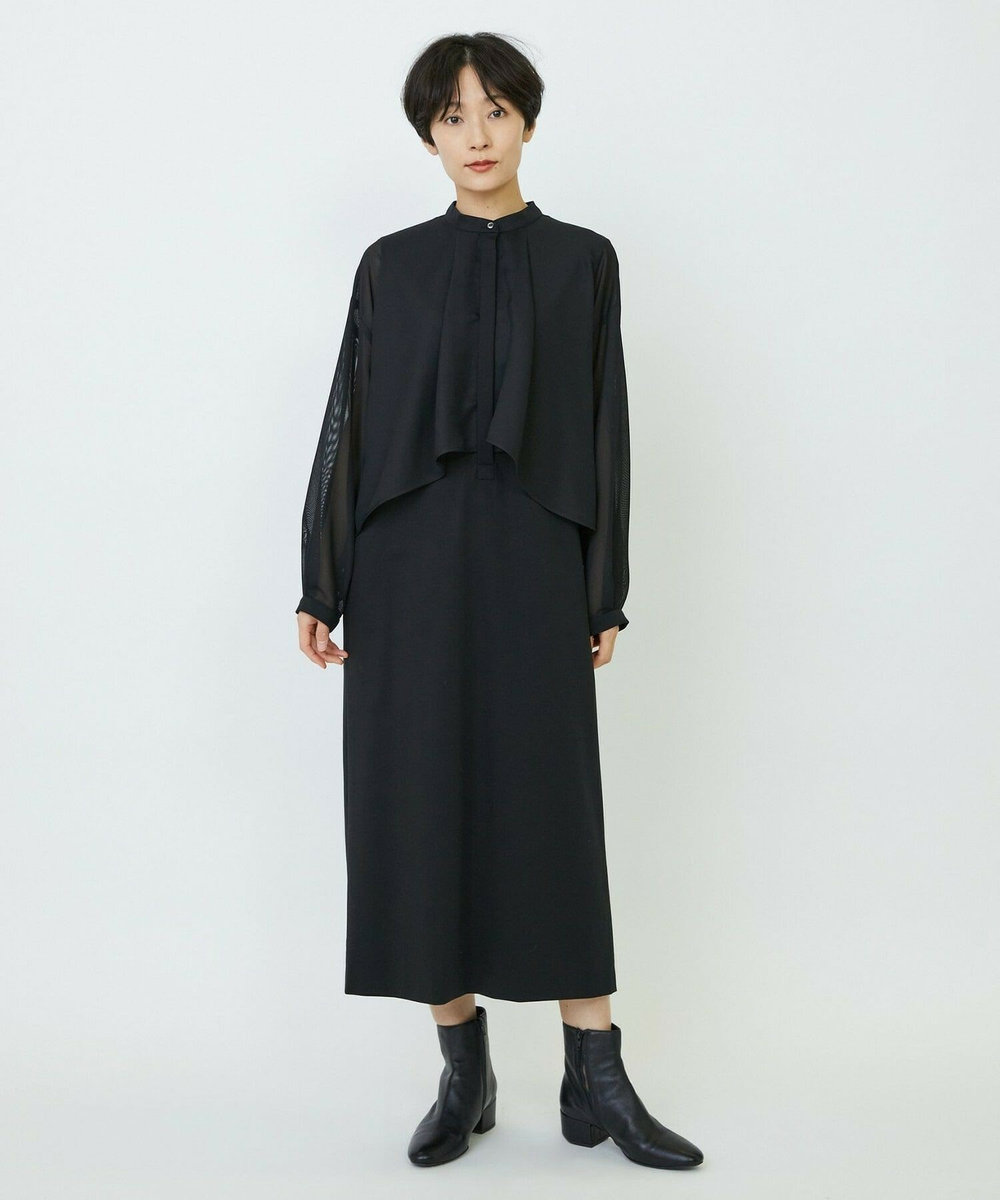 feerique feerique メッシュ×ジャージドッキングワンピース ブラック