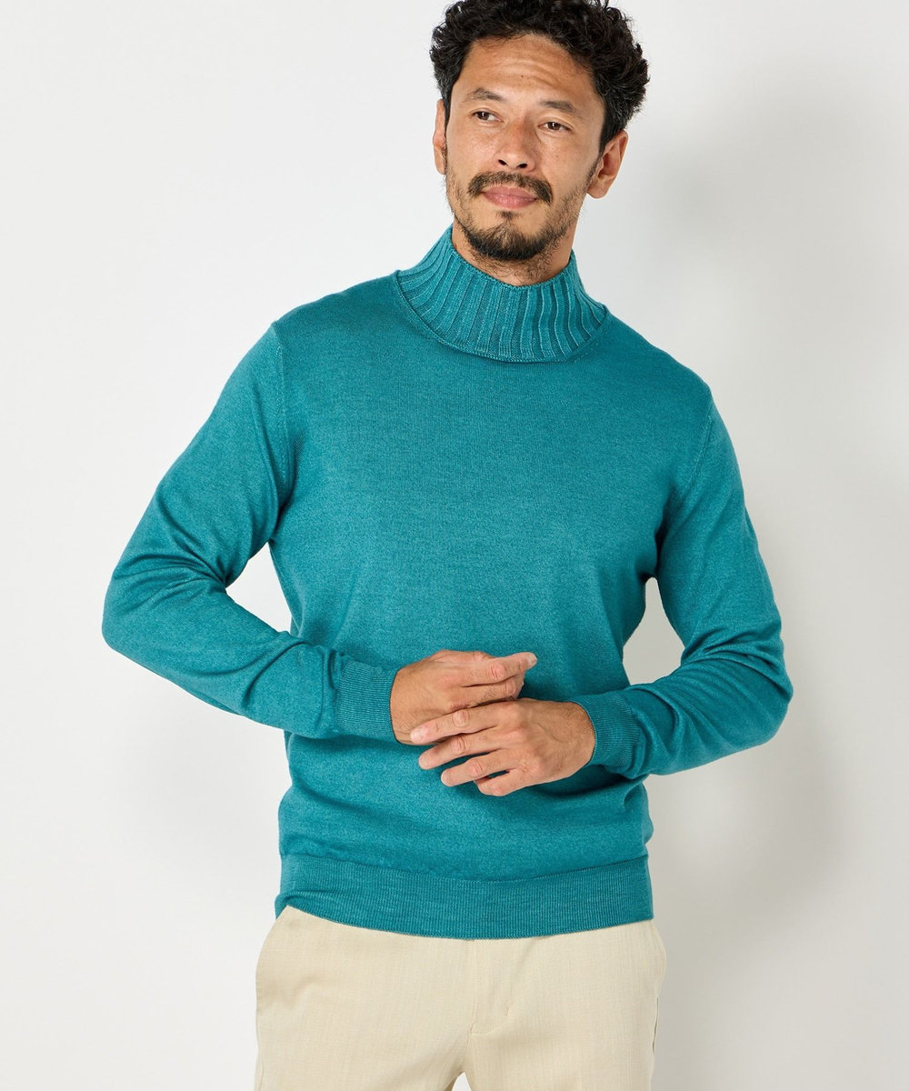 MEN'S BIGI 【FILIPPO DE LAURENTIIS】12G天竺ハイゲージニット ターコイズブルー