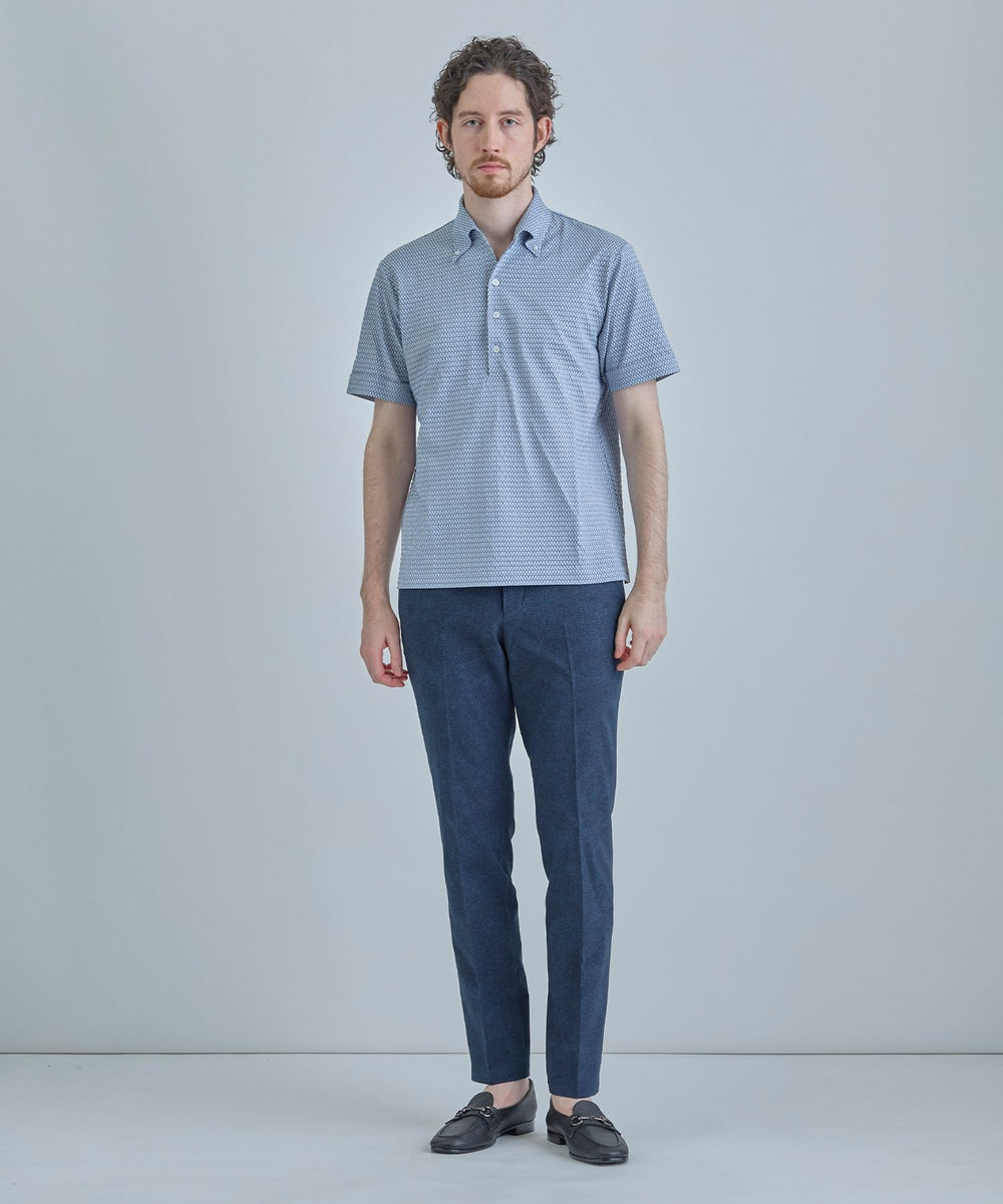 MEN'S BIGI 【ACTIVE TAILOR】ニットサッカーポロシャツ<COOL MAX/吸水速乾> ブルー系その他