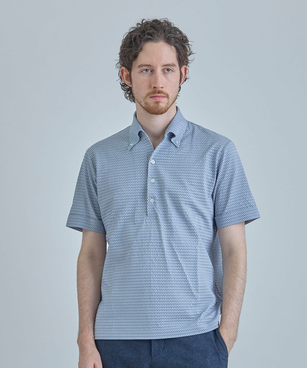 MEN'S BIGI 【ACTIVE TAILOR】ニットサッカーポロシャツ<COOL MAX/吸水速乾> ブルー系その他