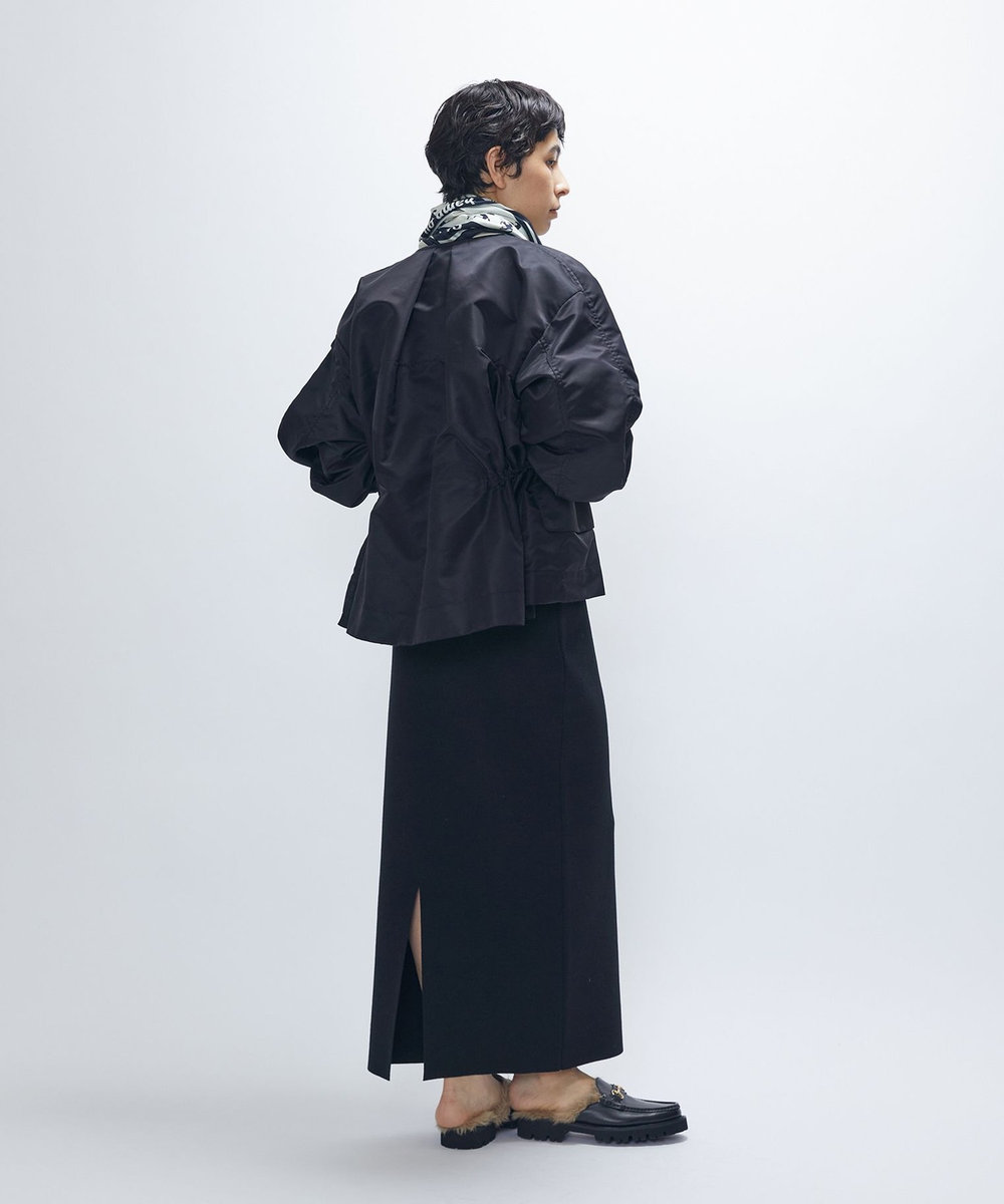 1er Arrondissement ナイロンサテンブルゾン ブラック
