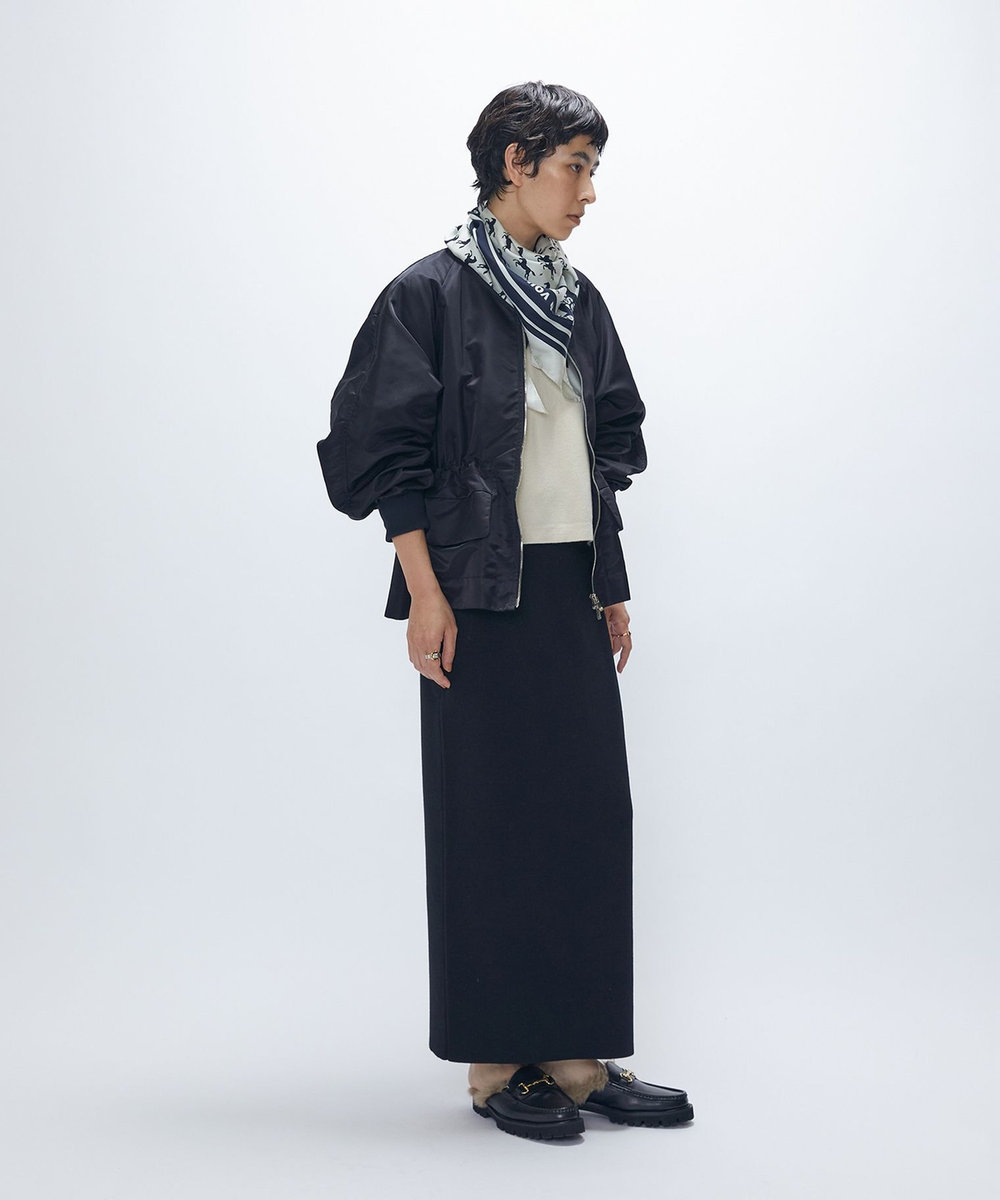 1er Arrondissement ナイロンサテンブルゾン ブラック