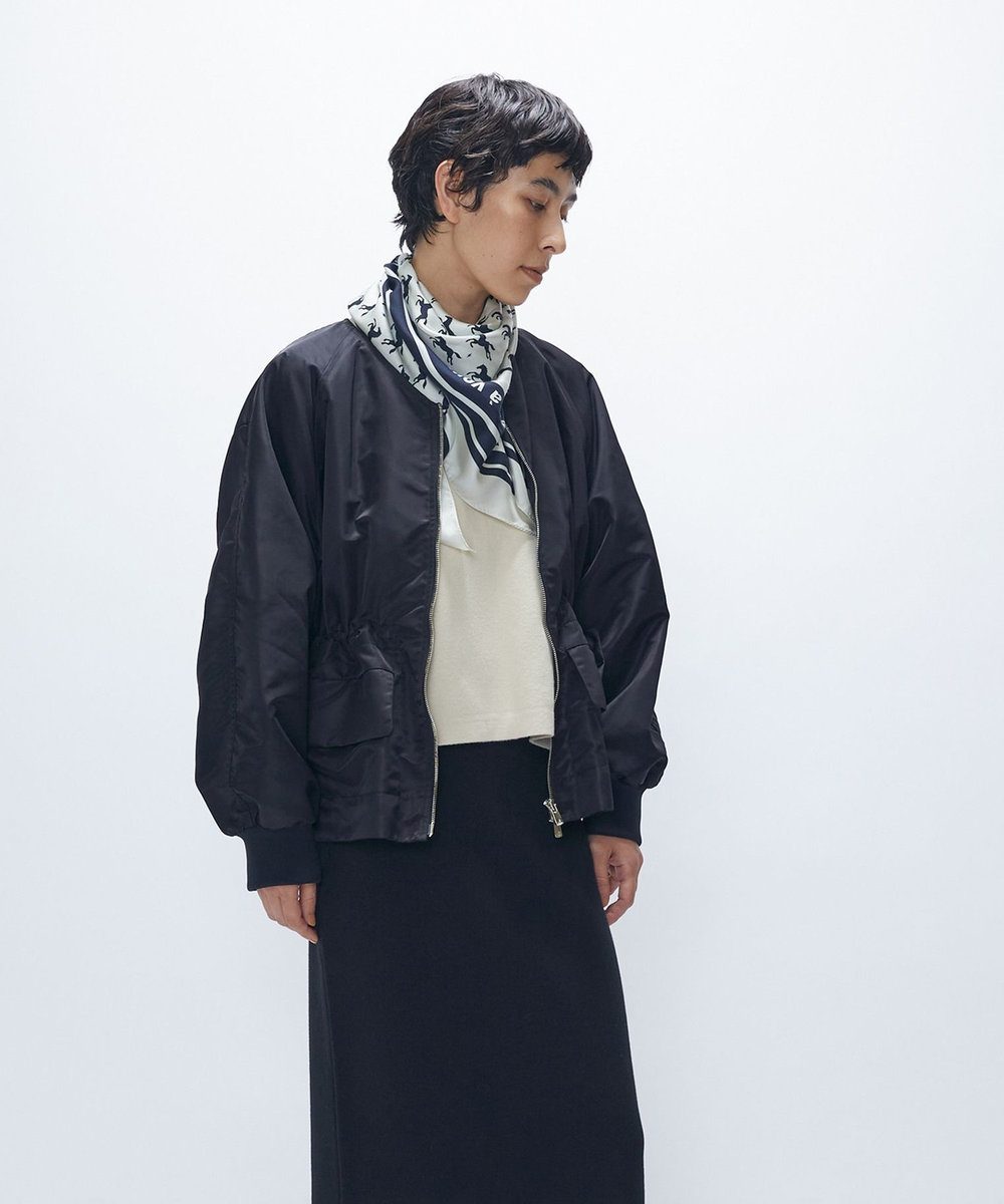 1er Arrondissement ナイロンサテンブルゾン ブラック