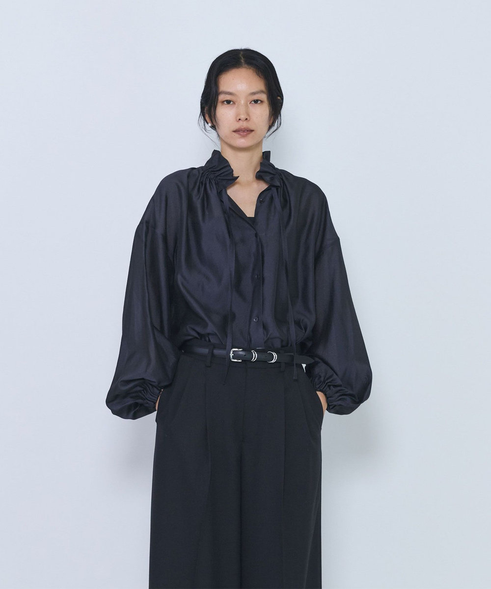 1er Arrondissement ニュアンスブラウス ブラック