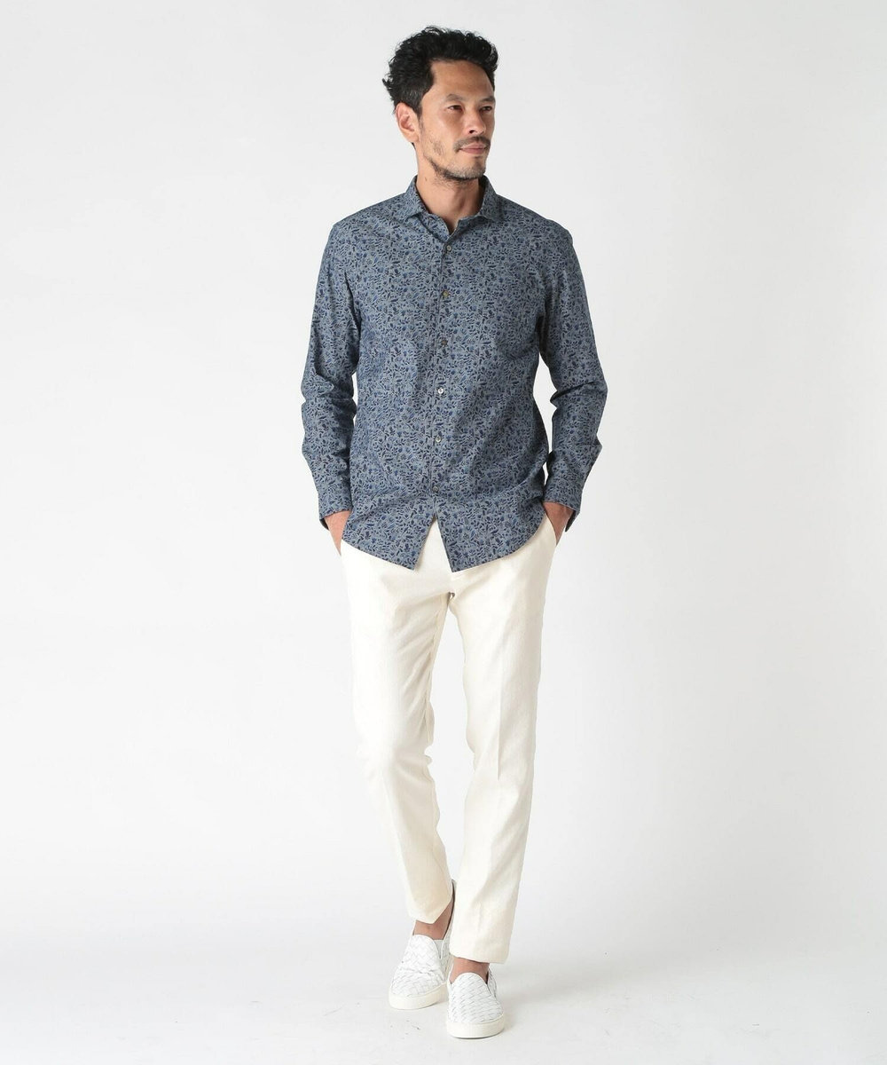 MEN'S BIGI 【CANCLINI/カンクリーニ】プリントショートポイントシャツ ブルー