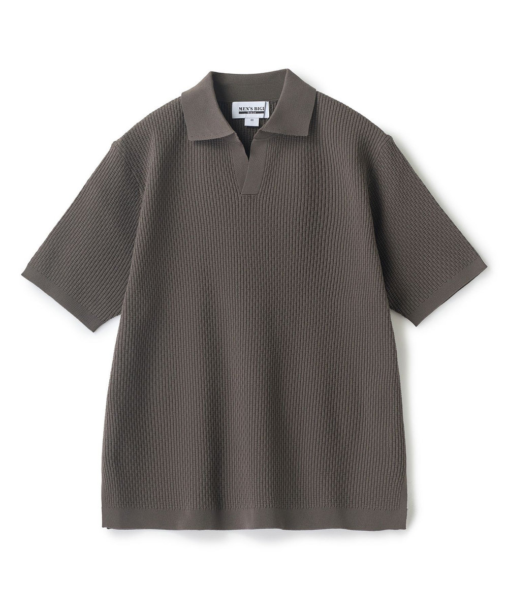 MEN'S BIGI バンブーリンクス スキッパーニットポロ ブラウン