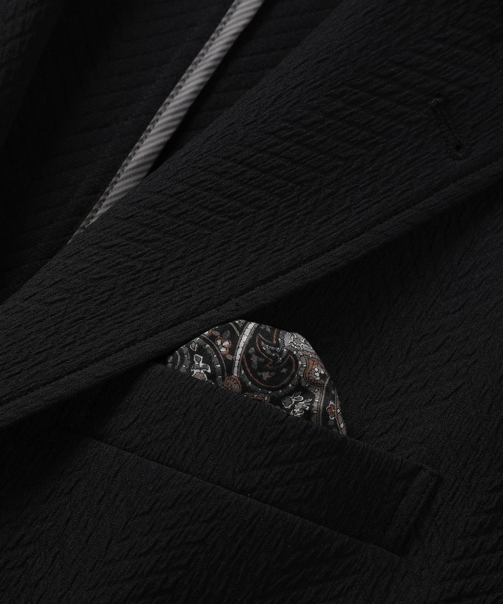 MEN'S BIGI ヘリンボーンストレッチジャケット ネイビー