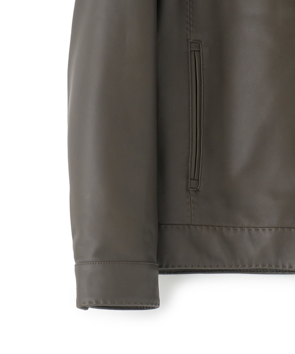 MEN'S BIGI エクセラファスナー ラムレザージャケット カーキ