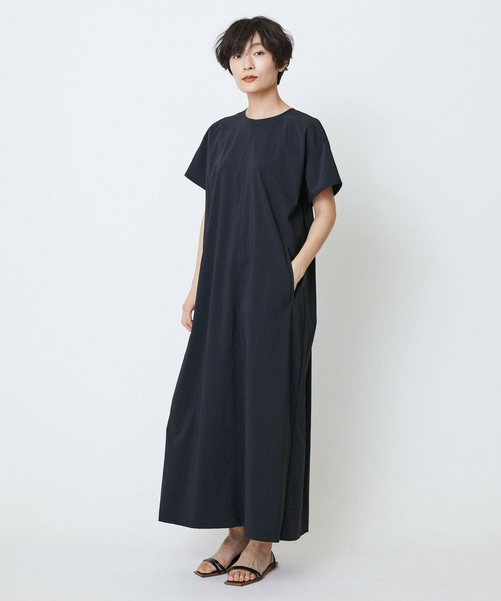 feerique feerique　ポリナイロンストレッチTシャツワンピース ブラック