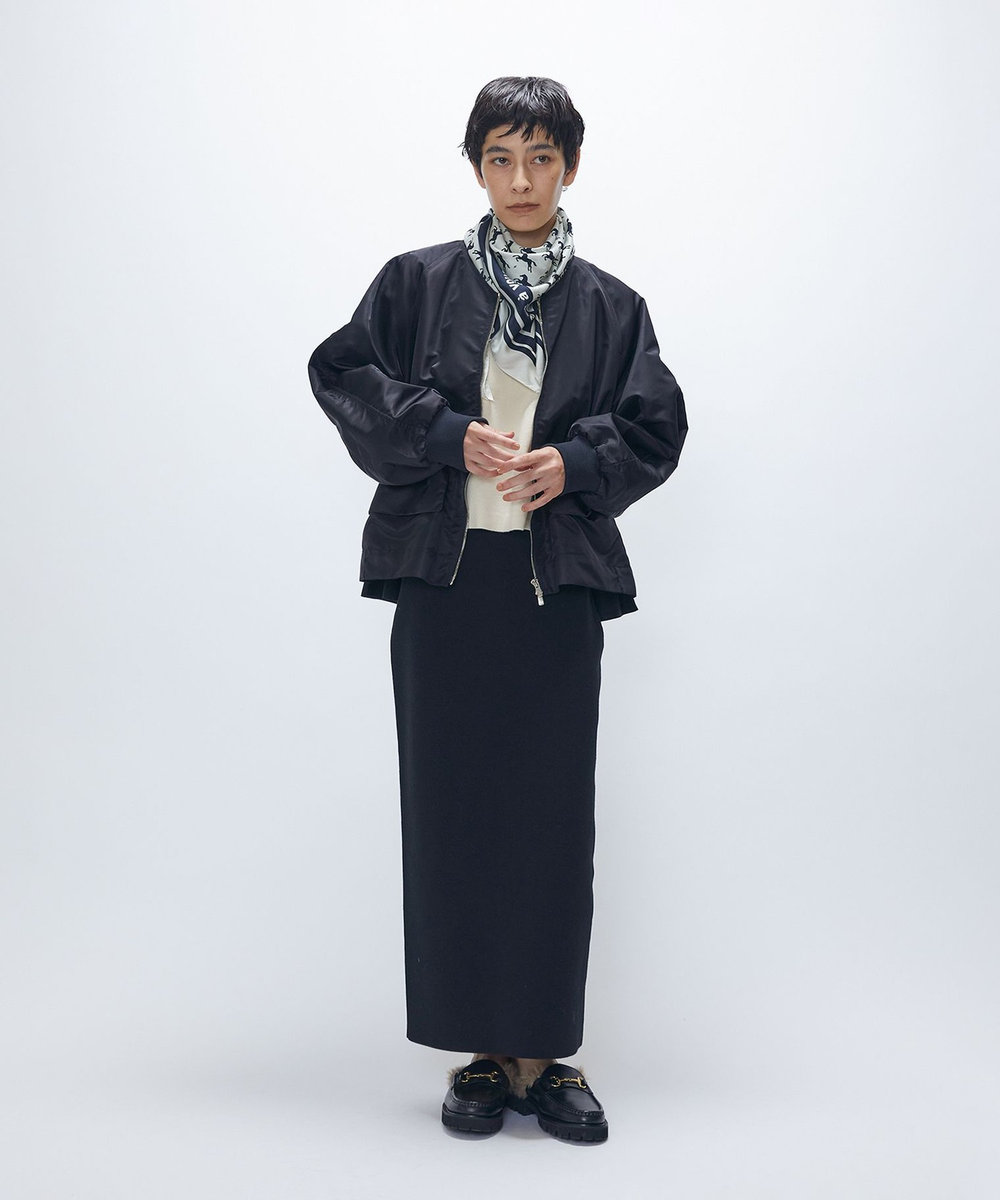 1er Arrondissement ナイロンサテンブルゾン ブラック