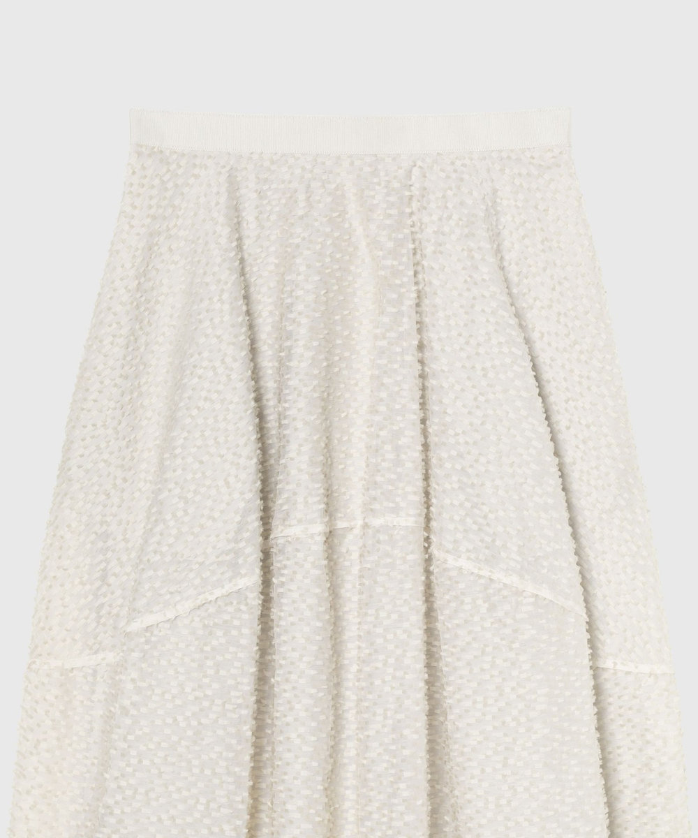 DÉPAREILLÉ TAPE CUT JACQUARD SKIRT / テープカットジャガードスカート ホワイト