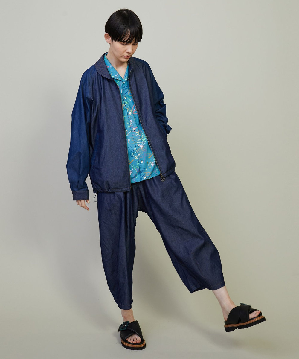 FRAPBOIS クールデニム サルエルパンツ ネイビー