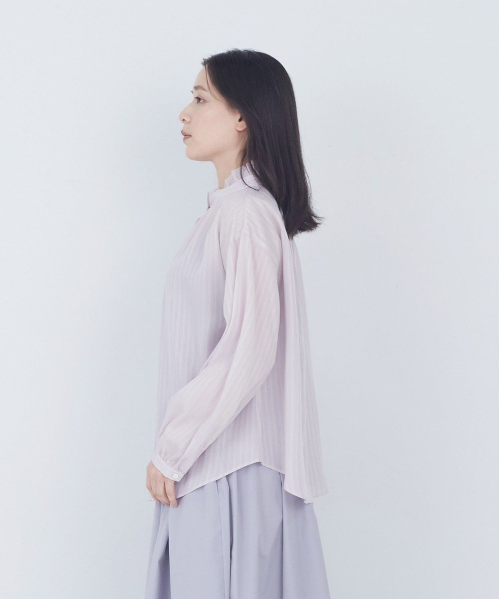 ADIEU TRISTESSE ストライプフリルブラウス ピンク系その他