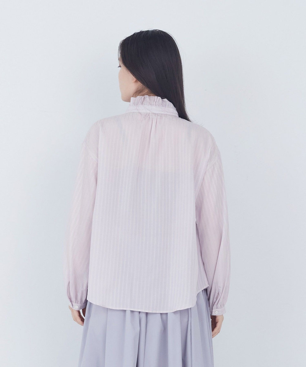 ADIEU TRISTESSE ストライプフリルブラウス ピンク系その他