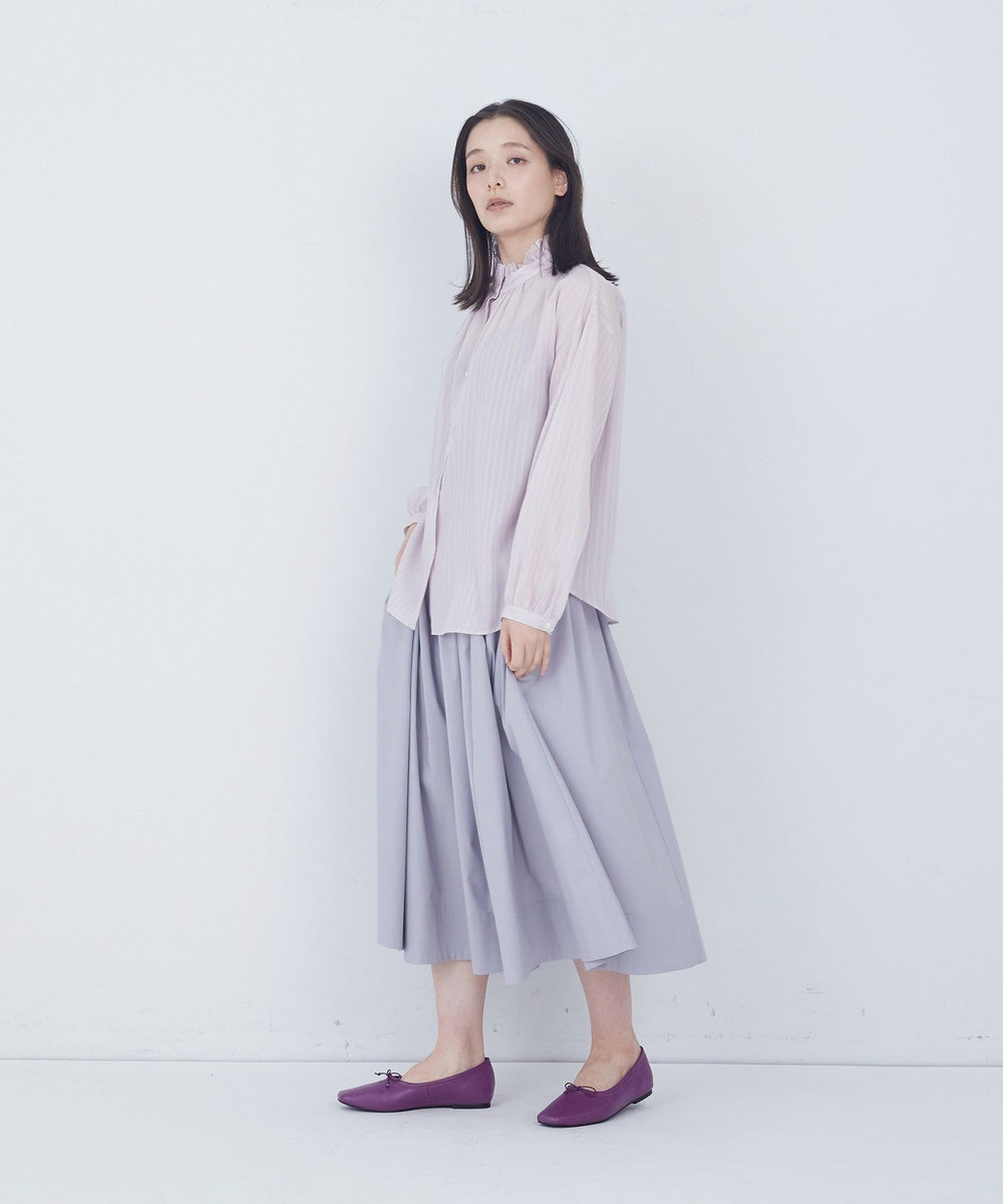 ADIEU TRISTESSE ストライプフリルブラウス ピンク系その他
