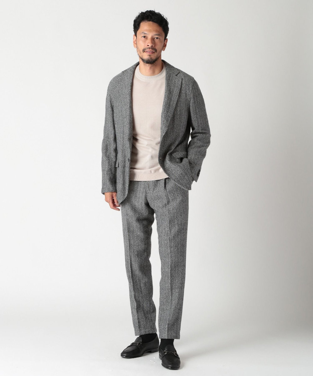 MEN'S BIGI 16Gハイゲージクルーニットソー ベージュ