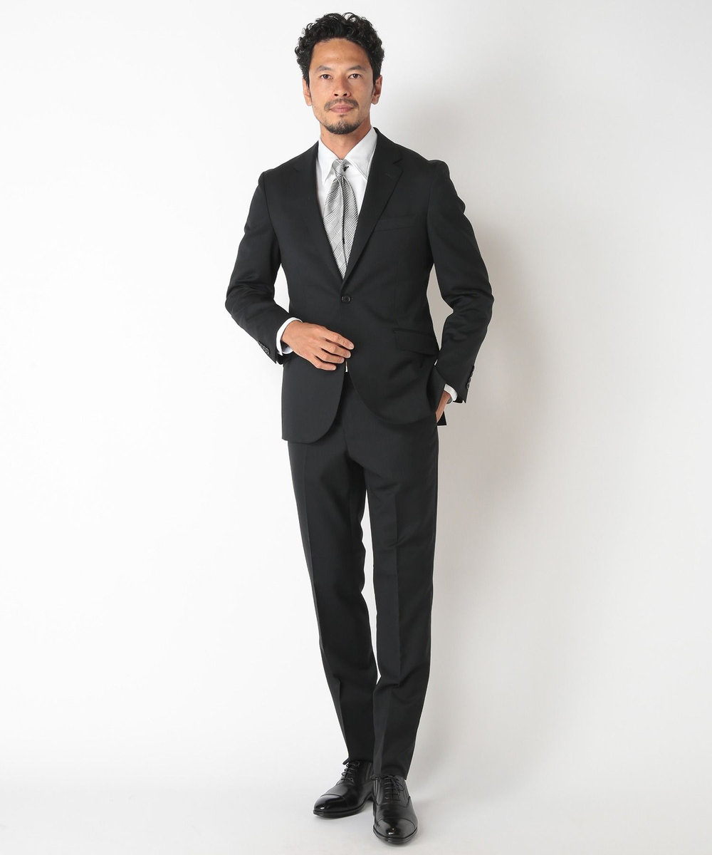 MEN'S BIGI 小剣クレリック配色チェック/千鳥柄タイ グレー