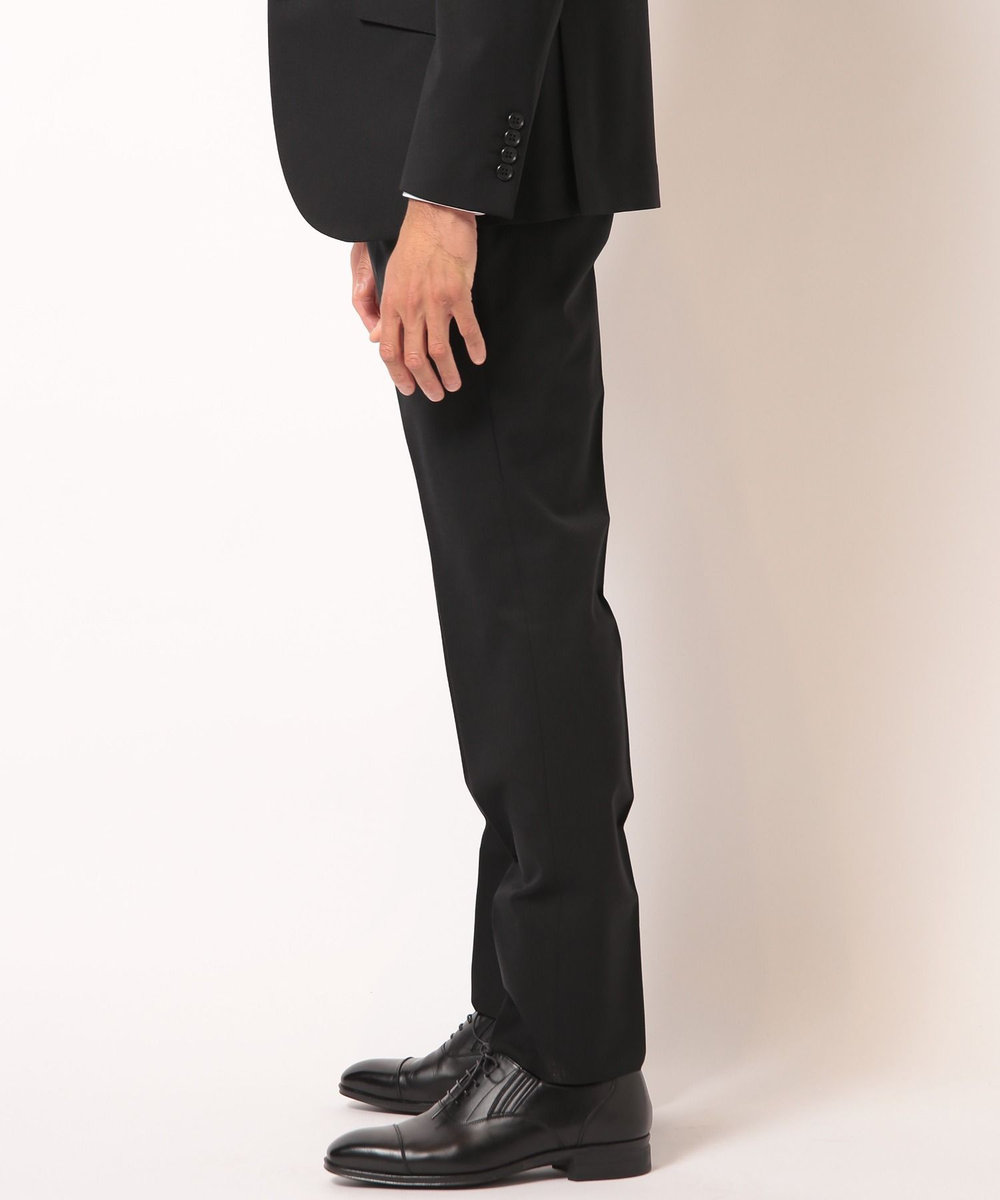 MEN'S BIGI 【スリーピース対応】サージ綾ブラック無地スーツセットアップ ブラック