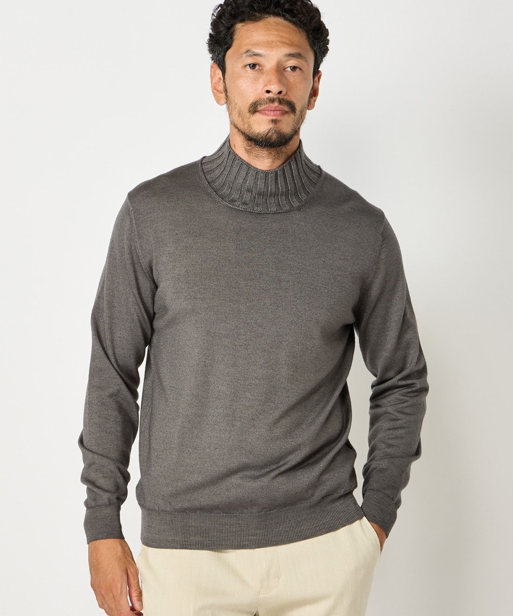 MEN'S BIGI 【FILIPPO DE LAURENTIIS】12G天竺ハイゲージニット グレー