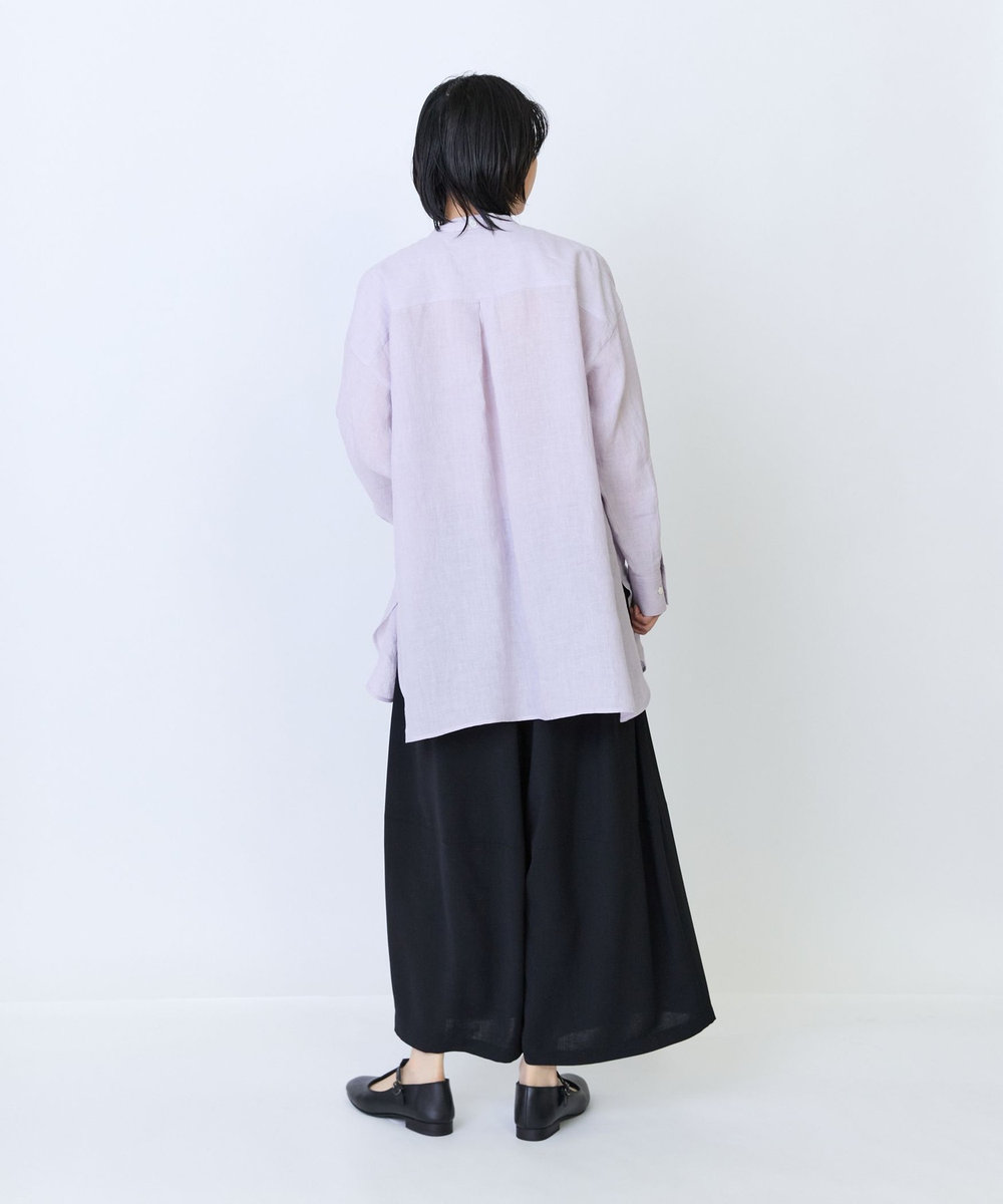 LOISIR ライトグランジリネンチュニックブラウス ラベンダー