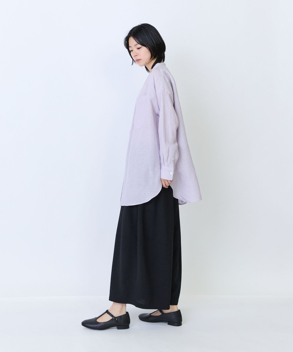 LOISIR ライトグランジリネンチュニックブラウス ラベンダー