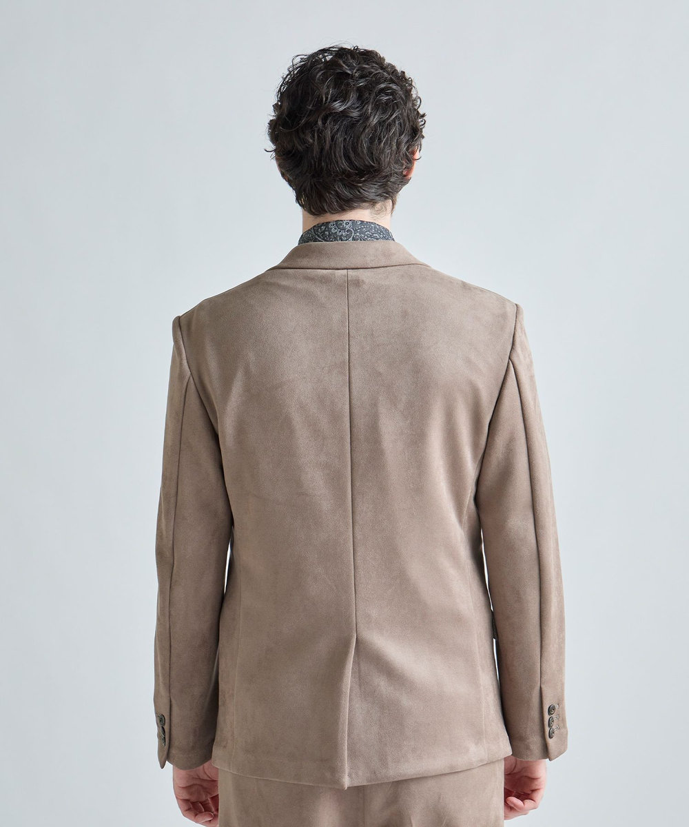 MEN'S BIGI スエードダンボール リラックスセットアップジャケット ベージュ