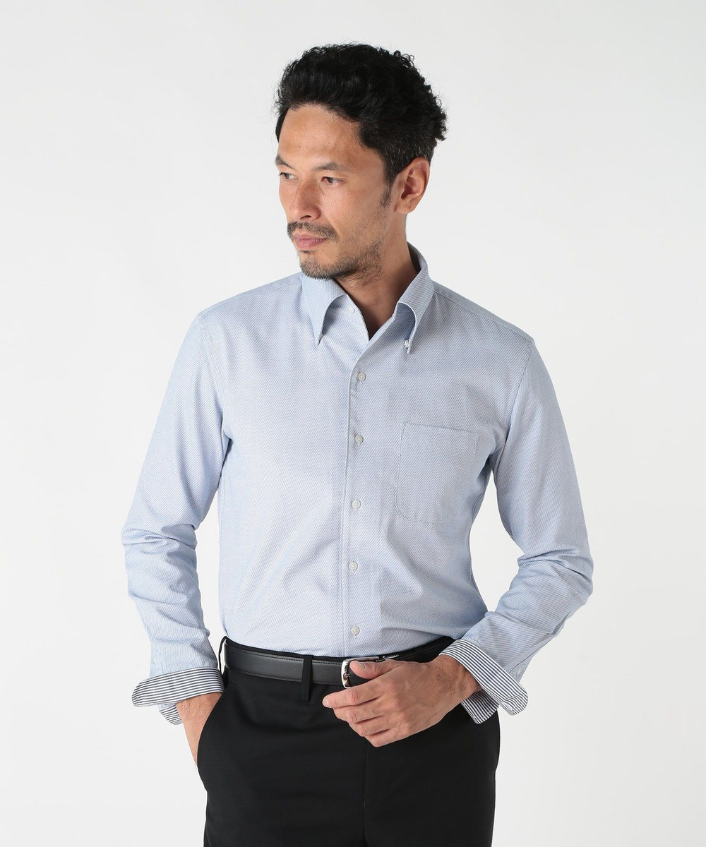 MEN'S BIGI コットンポリエステルドビーシャツ<EASY CARE> ホワイト系その他
