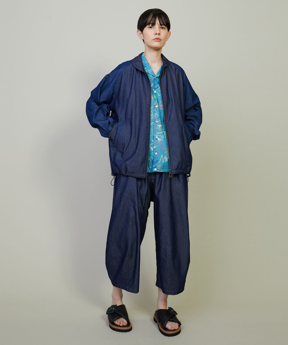 FRAPBOIS クールデニム サルエルパンツ ネイビー