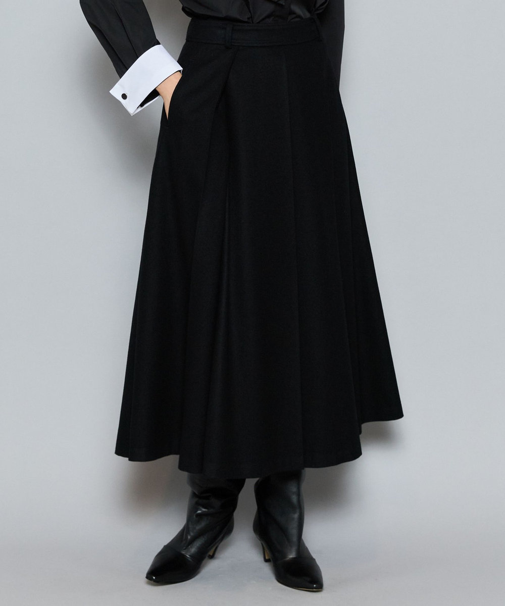 L'EQUIPE COUTURIER W/CASHフランネルスカート ブラック