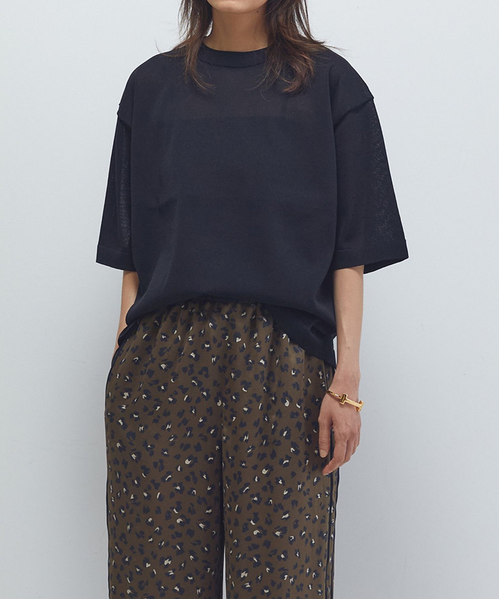 1er Arrondissement ドライニットTシャツ ブラック