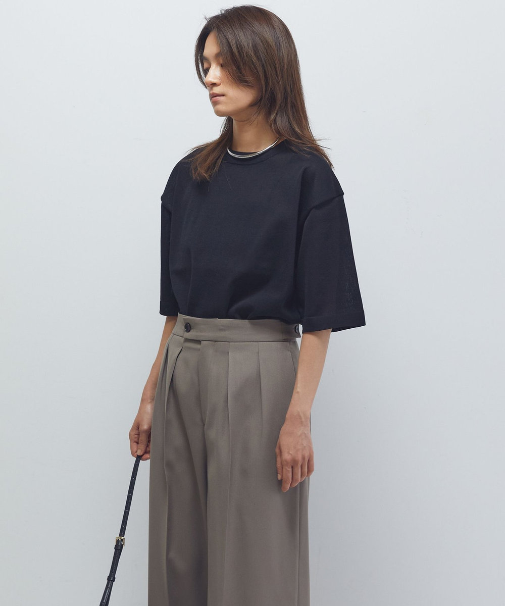 1er Arrondissement ドライニットTシャツ ブラック