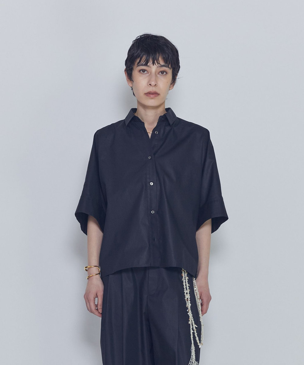 1er Arrondissement チンツフォルムシャツ ブラック