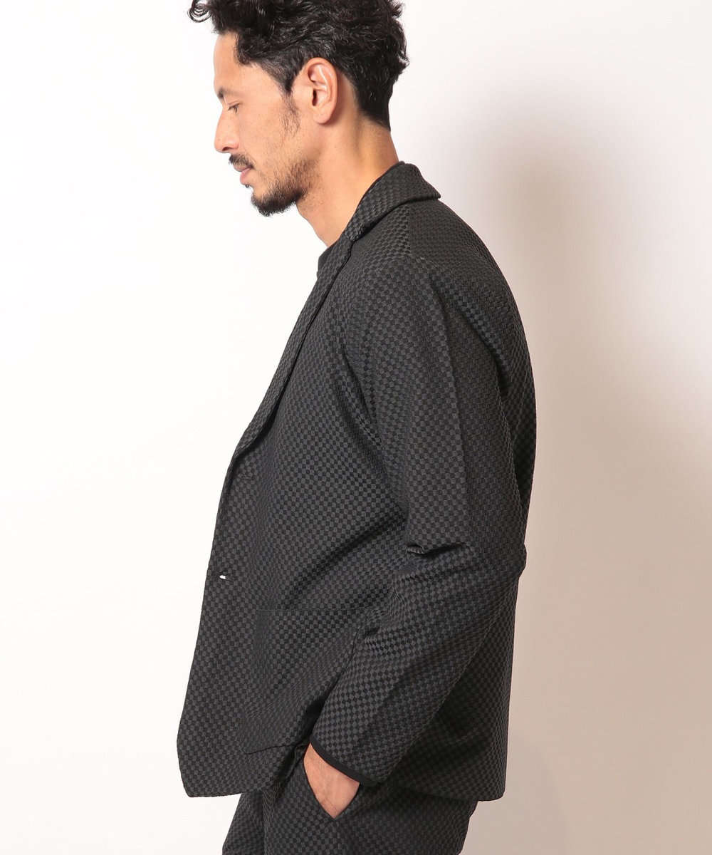 MEN'S BIGI ポリエステルエアリードッツテーラードジャケット ブラック
