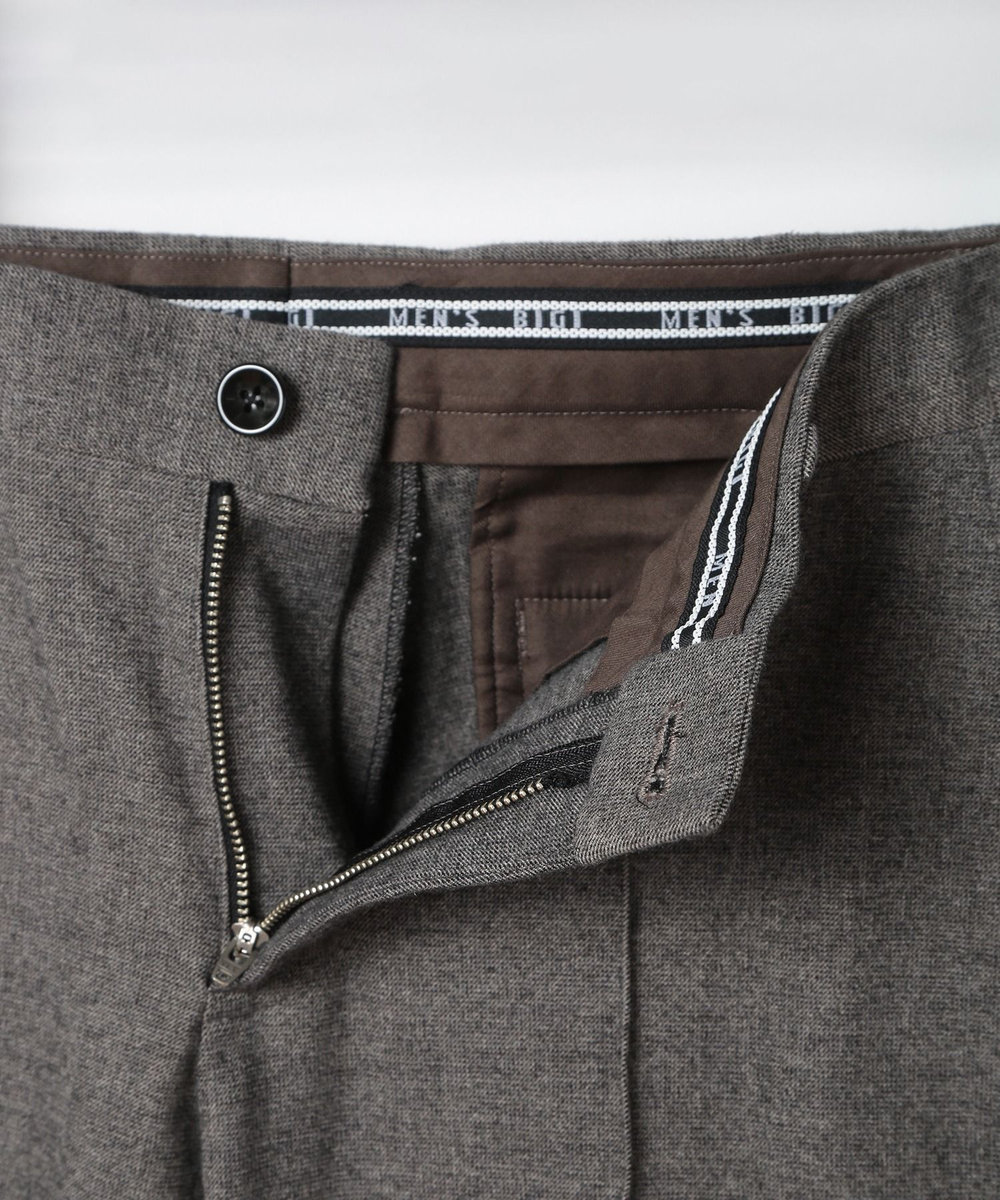 MEN'S BIGI TR起毛ピンドットストレッチパンツ ブラウン