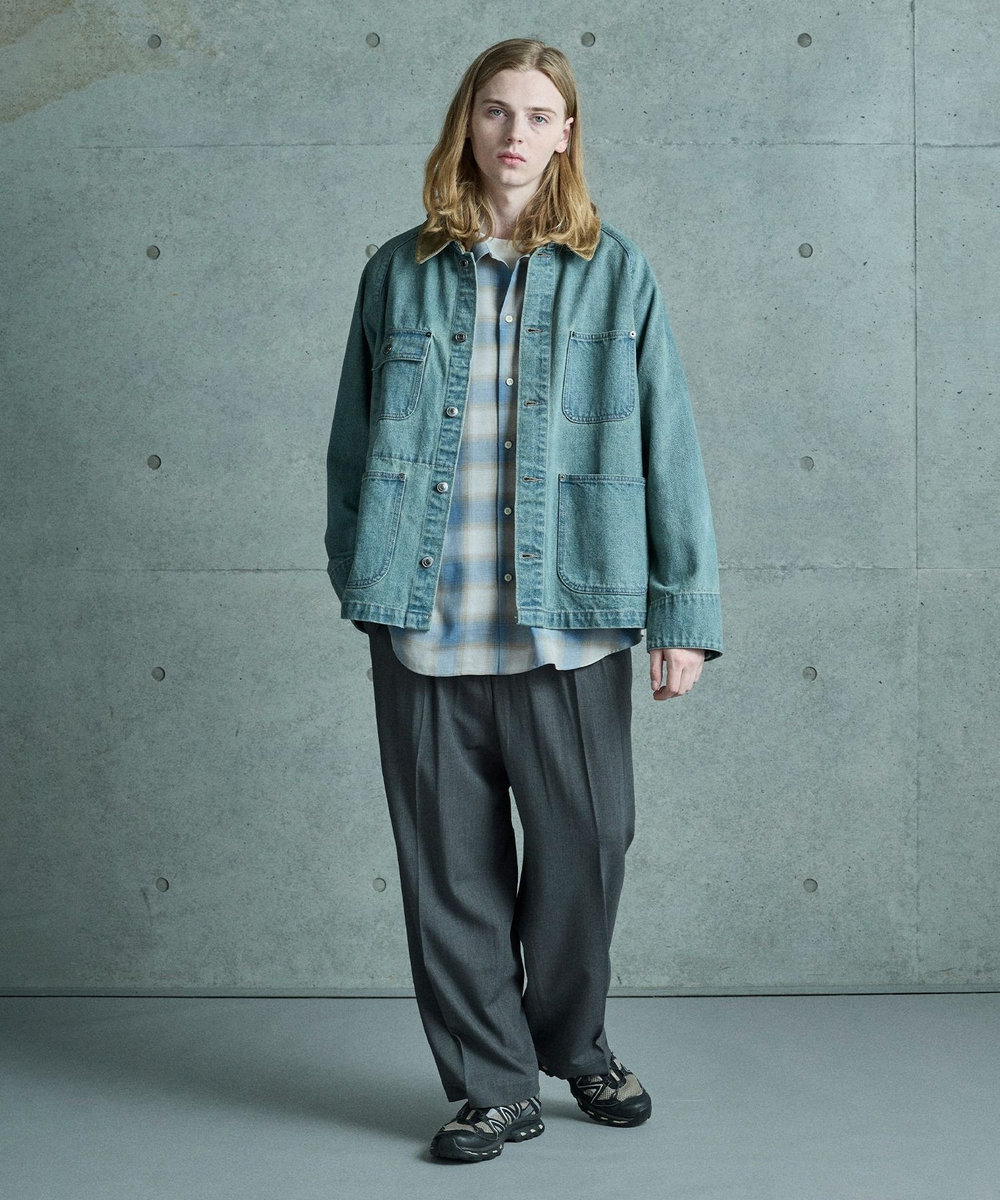 MEN'S BIGI デニムカバーオールジャケット ブルー