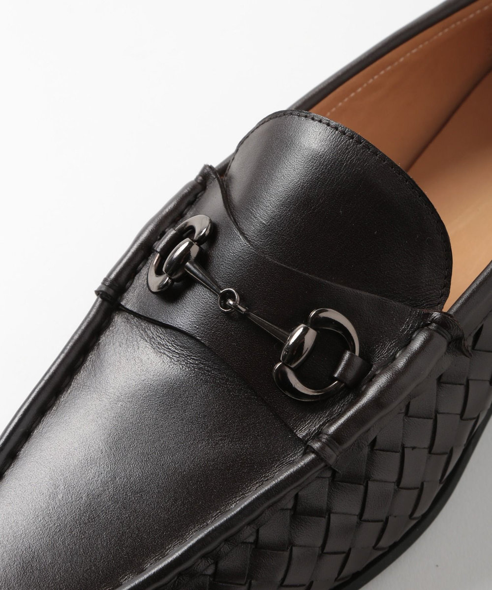 MEN'S BIGI メッシュレザー ビットローファー ダークブラウン